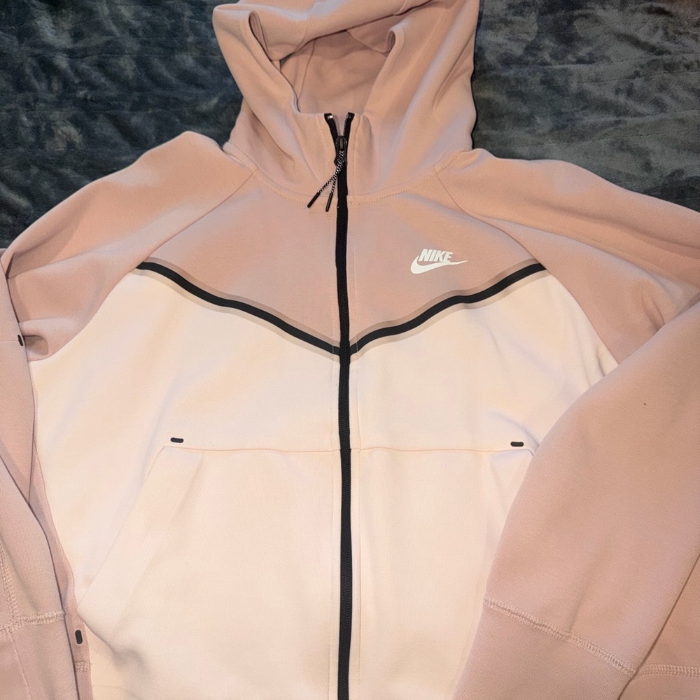 Nike Women's Pink and Cream Nike Tech Hoodie